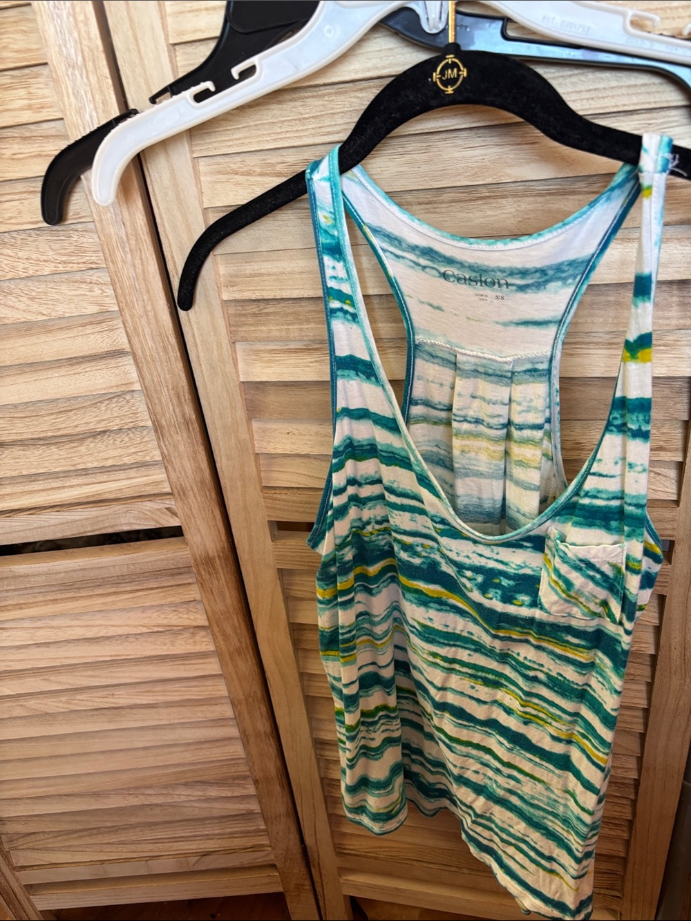 Caslon Striped Racerback Tank - Teal & Yellow XS